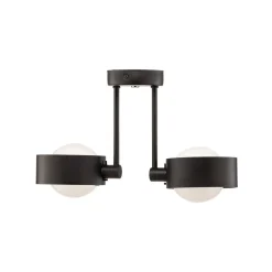 Plafondlamp Mado van staal, zwart, 2-lamps