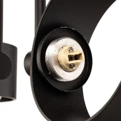 Plafondlamp Mado van staal, zwart, 2-lamps