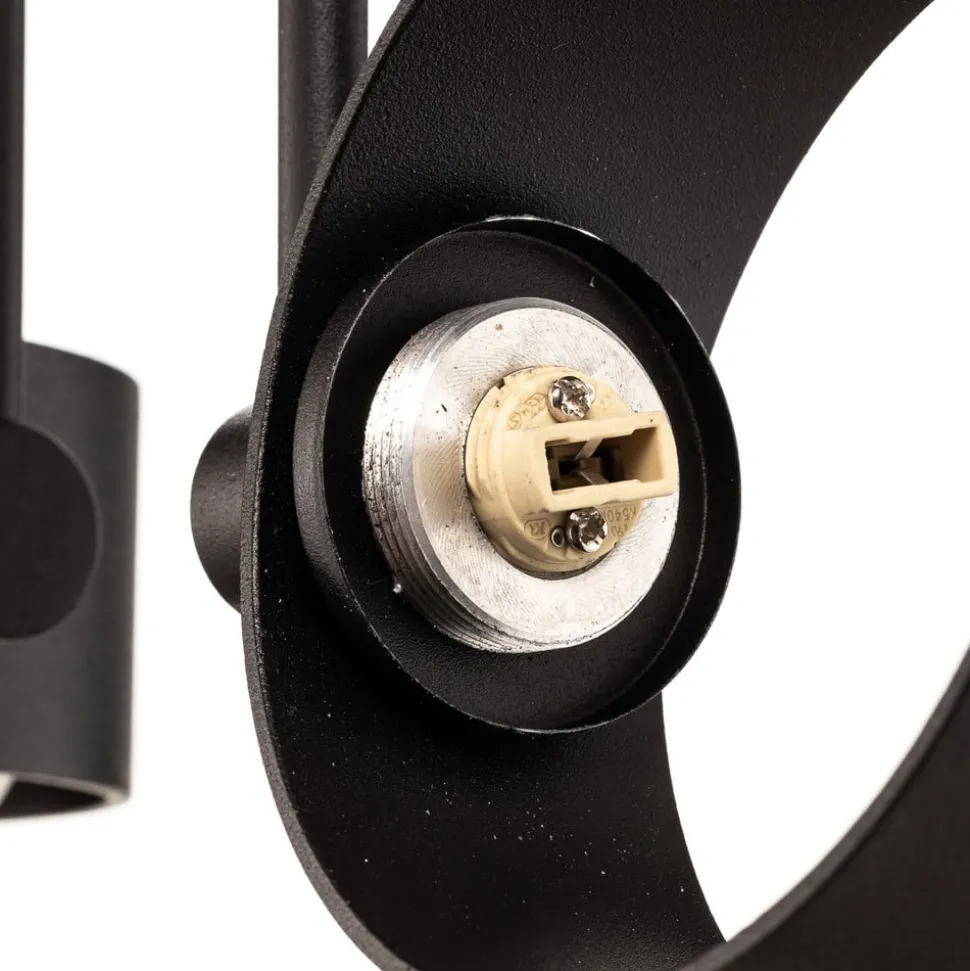 Plafondlamp Mado van staal, zwart, 2-lamps