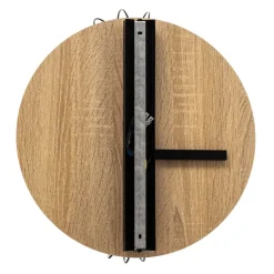 Plafondlamp Malin, houten kap rond, 3-lamps