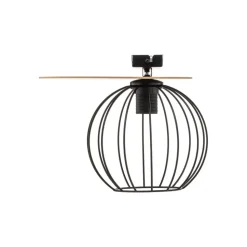 Plafondlamp Malin, houten kap rond, 1-lamp