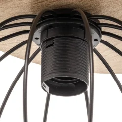 Plafondlamp Malin, houten kap rond, 1-lamp