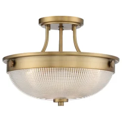Plafondlamp Mantle met glazen diffusor, oudmessing