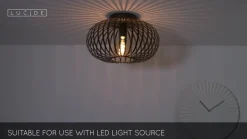 Plafondlamp Manuela, Ø 40 cm, zwart