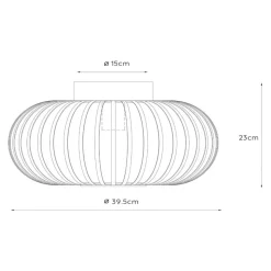 Plafondlamp Manuela, Ø 40 cm, zwart