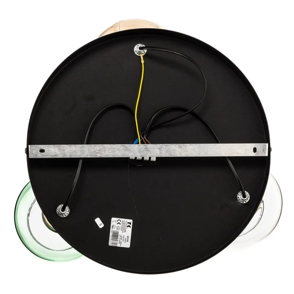 Plafondlamp Marco Green, 3-lamps helder/groen/bruin