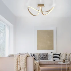 Plafondlamp Maria, dimbaar, messing