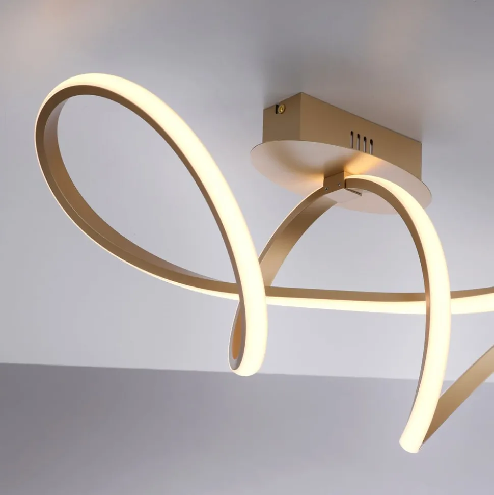 Plafondlamp Maria, dimbaar, messing