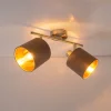 Plafondlamp Maron 2-lamps textiel, bruin/goud