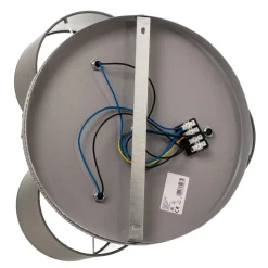 Plafondlamp Mis, grijs met houten beer, 3-lamps