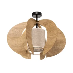 Plafondlamp Modern C M met houten lamellen Ø 50 cm