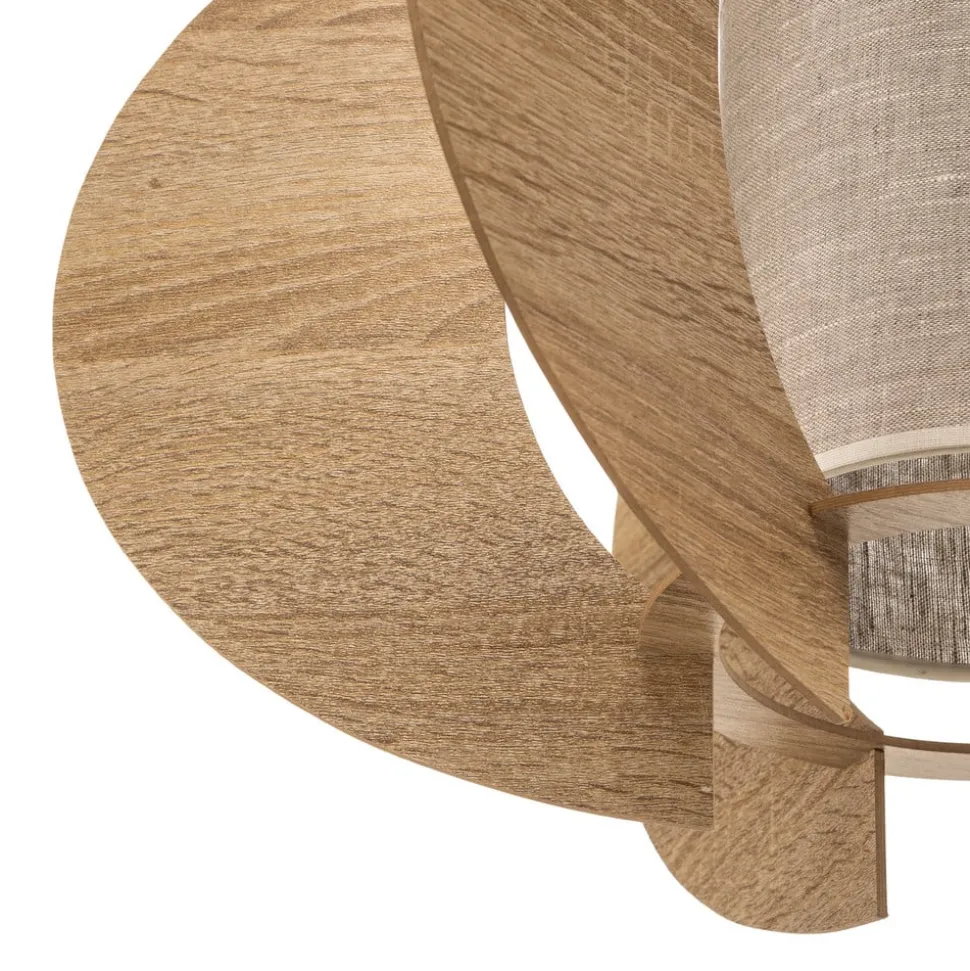 Plafondlamp Modern C M met houten lamellen Ø 50 cm