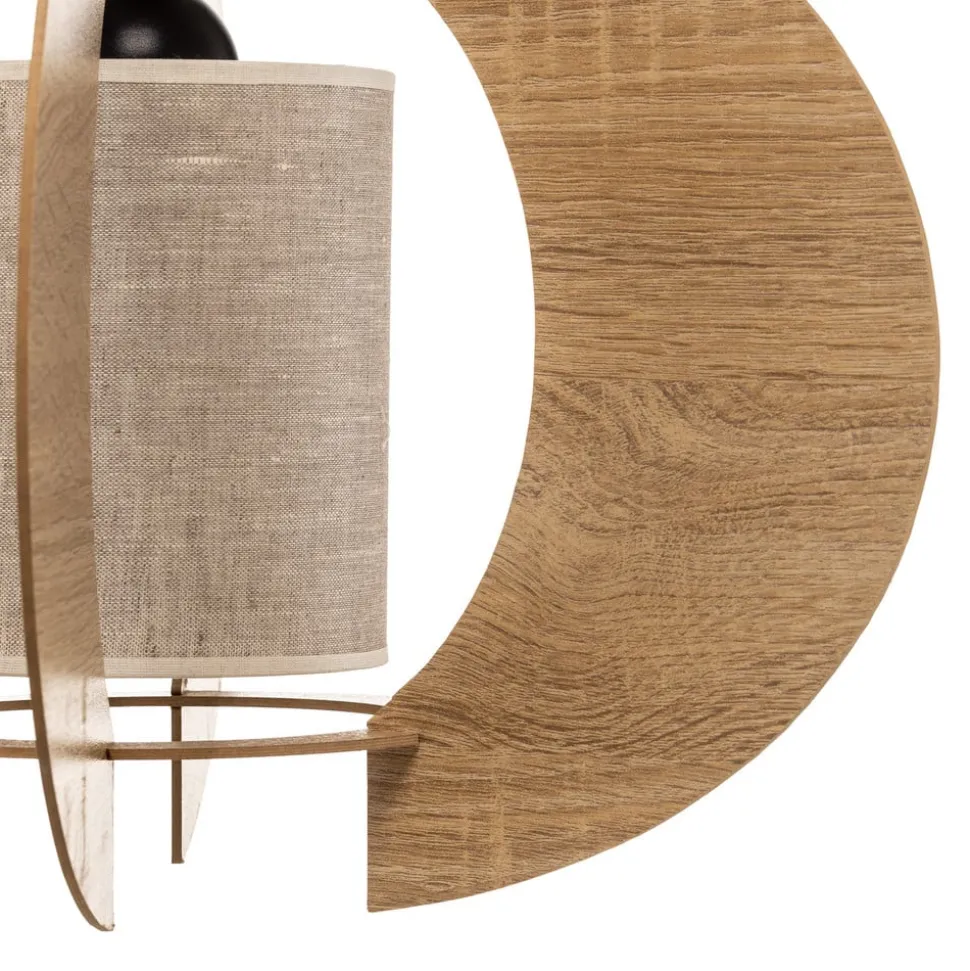 Plafondlamp Modern C M met houten lamellen Ø 50 cm