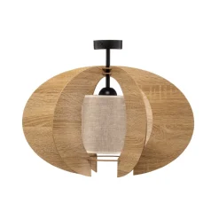 Plafondlamp Modern C M met houten lamellen Ø 50 cm