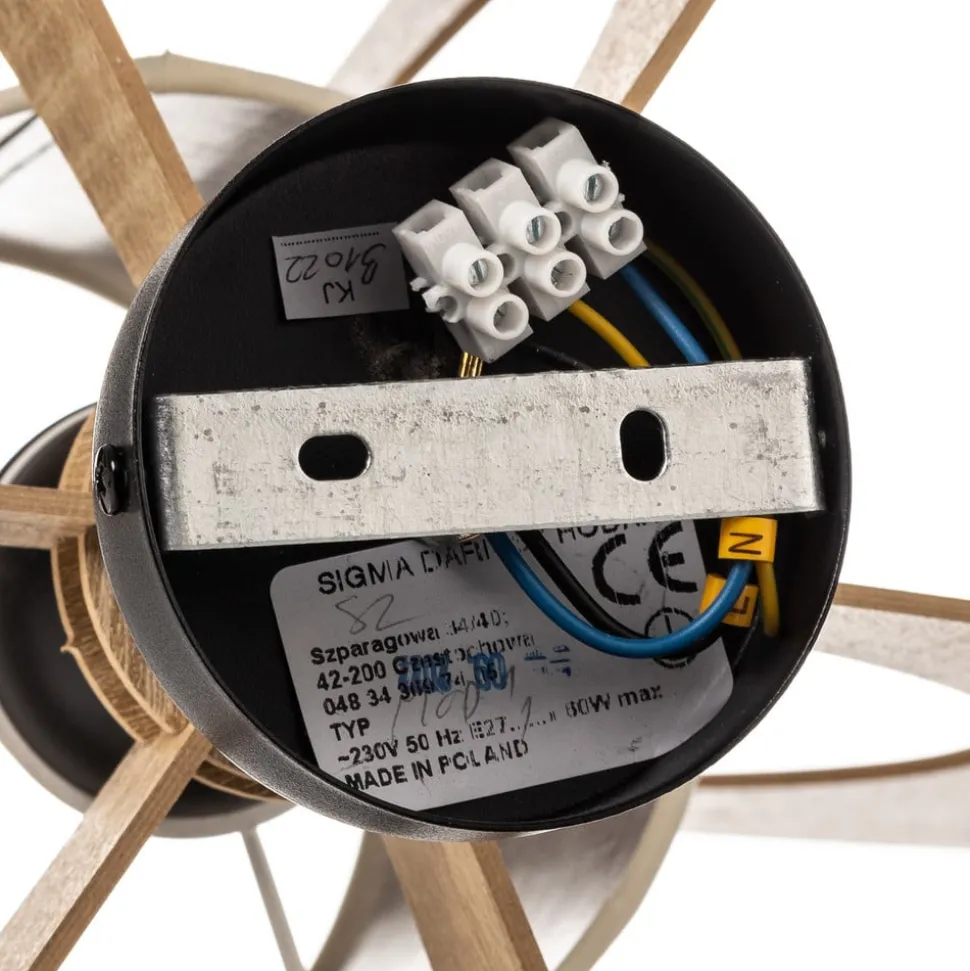 Plafondlamp Modern C M met houten lamellen Ø 50 cm