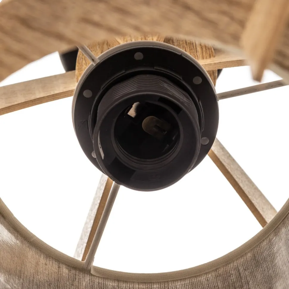 Plafondlamp Modern C M met houten lamellen Ø 50 cm