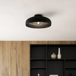 Plafondlamp Mogano, Ø 40 cm, zwart, staal