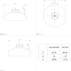 Plafondlamp Mogano, Ø 40 cm, zwart, staal