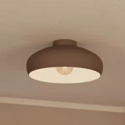 Plafondlamp Mogano, Ø40cm, koffiebruin