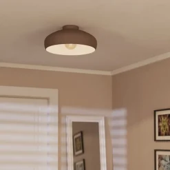 Plafondlamp Mogano, Ø40cm, koffiebruin