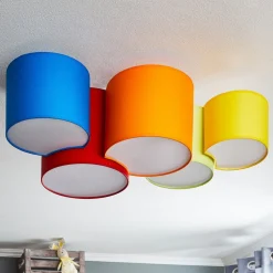 Plafondlamp Mona 5-lamps, meerkleurig