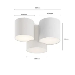 Plafondlamp Mona 3-lamps, wit