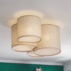 Plafondlamp Mona Nature, 4-lamps linnen naturel