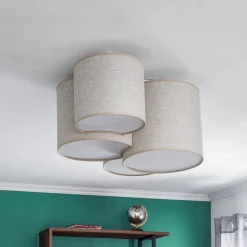 Plafondlamp Mona Nature, 4-lamps linnen naturel