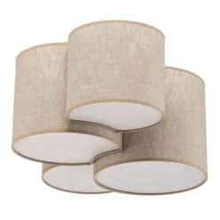 Plafondlamp Mona Nature, 4-lamps linnen naturel