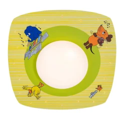 Plafondlamp muis, geel, Ø 58 cm, hout