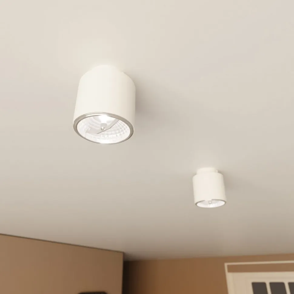 Plafondlamp Nano, wit, 1-lamp, metaal