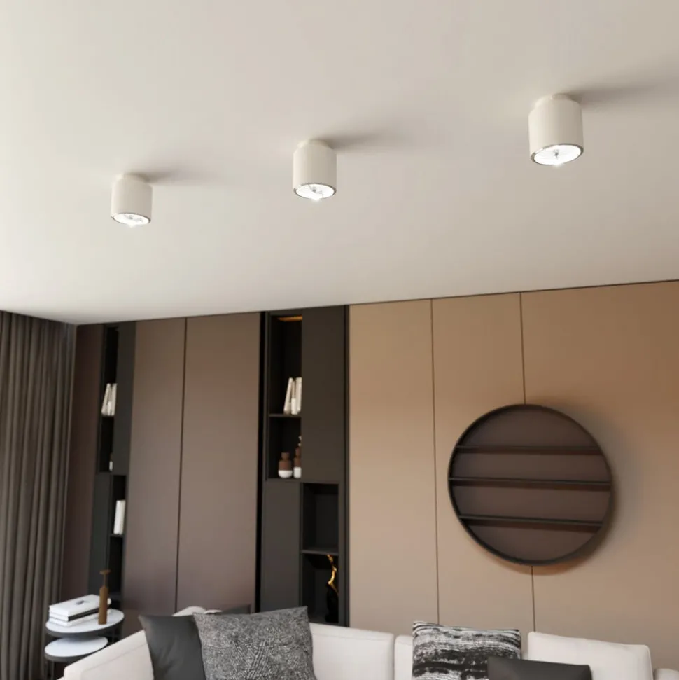 Plafondlamp Nano, wit, 1-lamp, metaal