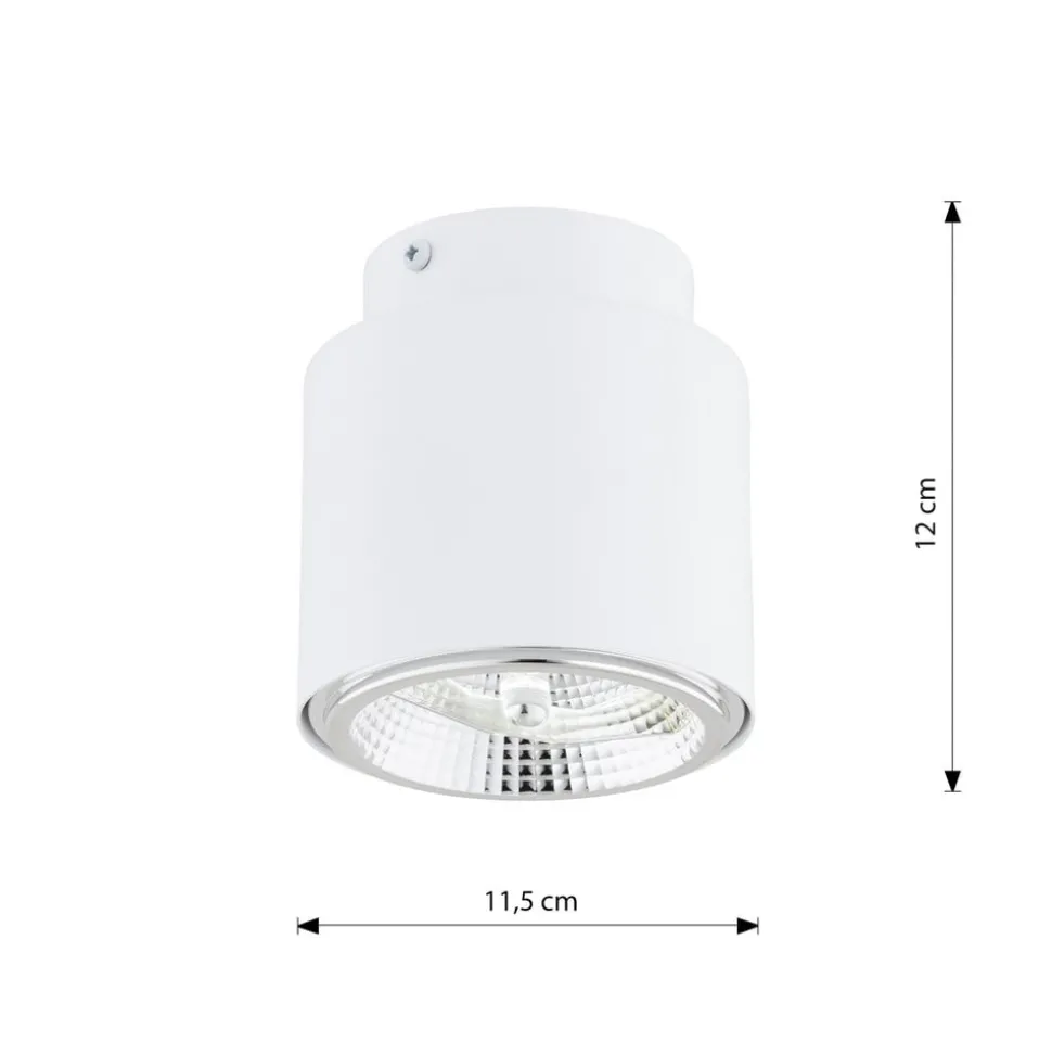 Plafondlamp Nano, wit, 1-lamp, metaal