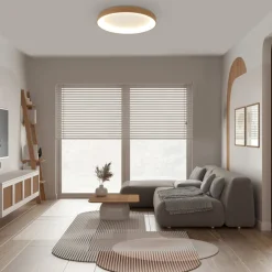 Plafondlamp Niseko II CCT afstandsbediening Ø50cm houtkleurig