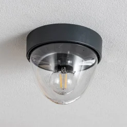 Plafondlamp Nook met heldere kap, grafiet