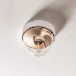 Plafondlamp Nook met heldere kap, wit/goud