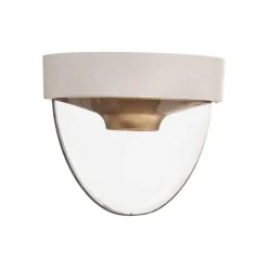 Plafondlamp Nook met heldere kap, wit/goud