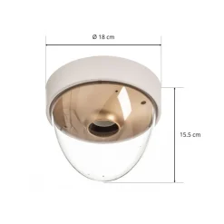 Plafondlamp Nook met heldere kap, wit/goud