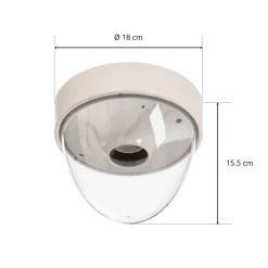 Plafondlamp Nook met heldere kap, wit