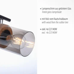 Plafondlamp Pasqual, 4-lamps