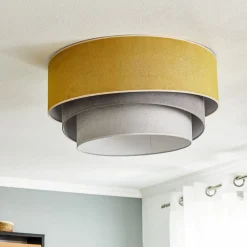 Plafondlamp Pastel Trio Ø 60 cm mosterd/grijs/lichtgrijs