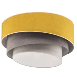 Plafondlamp Pastel Trio Ø 60 cm mosterd/grijs/lichtgrijs