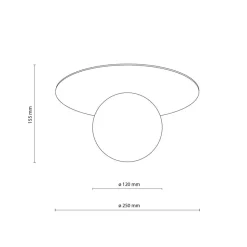 Plafondlamp Pixie, grijs, glas, Ø 25 cm, bol, G9
