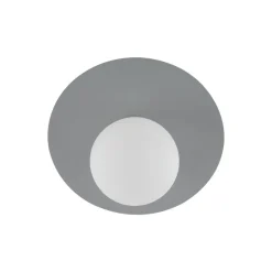 Plafondlamp Pixie, grijs, glas, Ø 25 cm, bol, G9