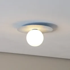 Plafondlamp Pixie, lichtblauw, glas, Ø 25 cm, bol, G9