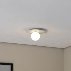 Plafondlamp Pixie, lichtblauw, glas, Ø 25 cm, bol, G9