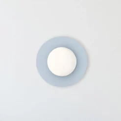 Plafondlamp Pixie, lichtblauw, glas, Ø 25 cm, bol, G9