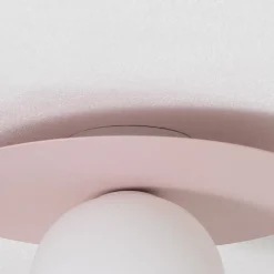 Plafondlamp Pixie, roze, glas, Ø 25 cm, bol, G9