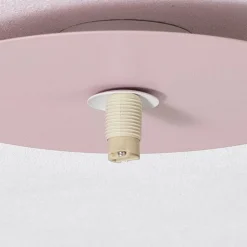 Plafondlamp Pixie, roze, glas, Ø 25 cm, bol, G9