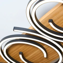 Plafondlamp Rifia, bruin, lengte 115 cm, 4-lamps, hout